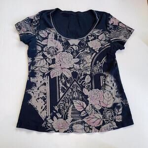 Y2k pink & black baby tee